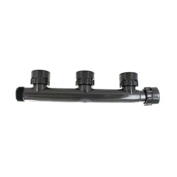 Dura Manifold 3-Port, 1" [Swivel x MIPT x Swivel (x3)]