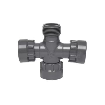 Dura Manifold Cross, 1" Swivel x 1" MIPT x 1" Swivel x 1" Swivel