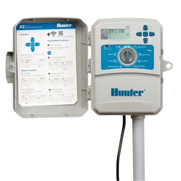Hunter X2 Fixed 6-Station, Plastic Outdoor/Indoor Wall Mount Controller with Plug