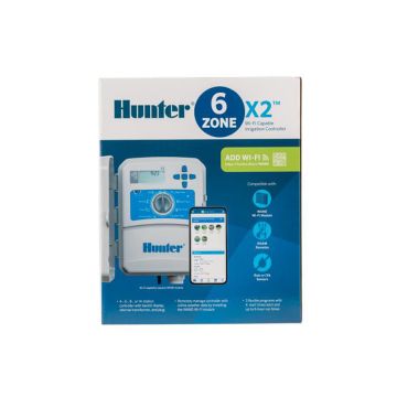 Hunter X2 Fixed 8-Station, Plastic Outdoor/Indoor Wall Mount Controller with Plug