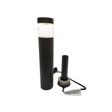 Lumien Black Aluminum Flat Top Bollard, Modular