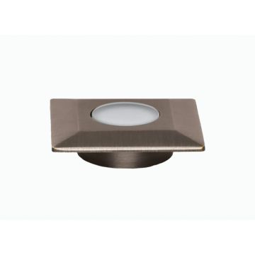 Lumien Brass Micro Light, Recessed Square, Flush