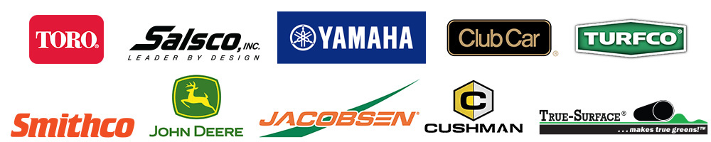 Toro, Salsco, Yamaha, Club Car, TurfCo, Smithco, John Deere, Jacobsen, Cushman, True-Surface