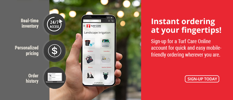 Instant Ordering at Your Fingertips! Sign up for a Turf Care online account for quick and easy mobile-friendly ordering wherever you are.